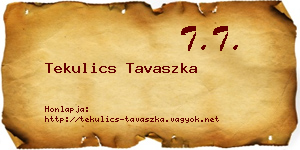 Tekulics Tavaszka névjegykártya
